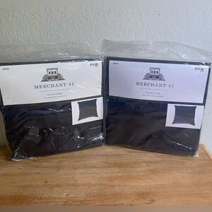 New Dark Blue Black Pillow Cover Set of 2 18x18 Decorative Pillow Cases